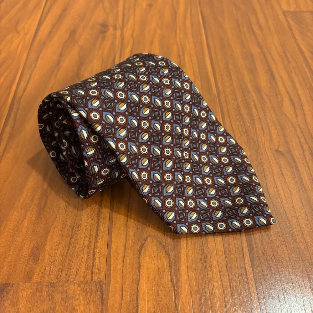 Vintage Christian Dior All Silk Tie Geometric Pattern